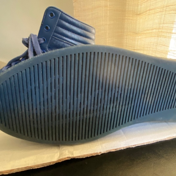 GUCCI BLUE LEATHER HI-CUT RUBBER SHOES SNEAKERS 6 - Picture 12 of 12